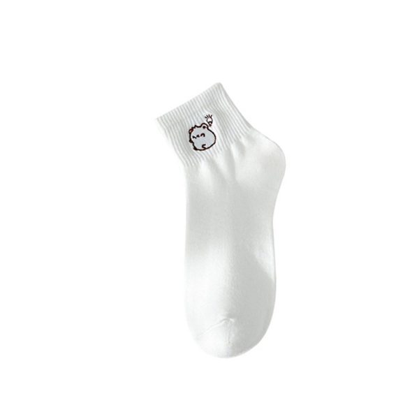 White Single Socks With Embroidery Logo