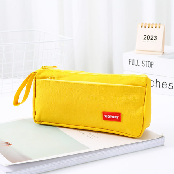 Large Capacity Simple Style Oxford Fabric Pencil Bag