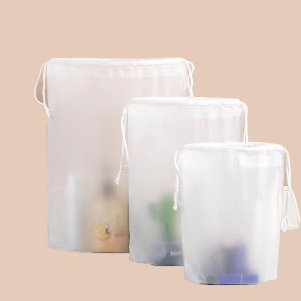 Transparent Polyester Waterproof Drawstring Bag