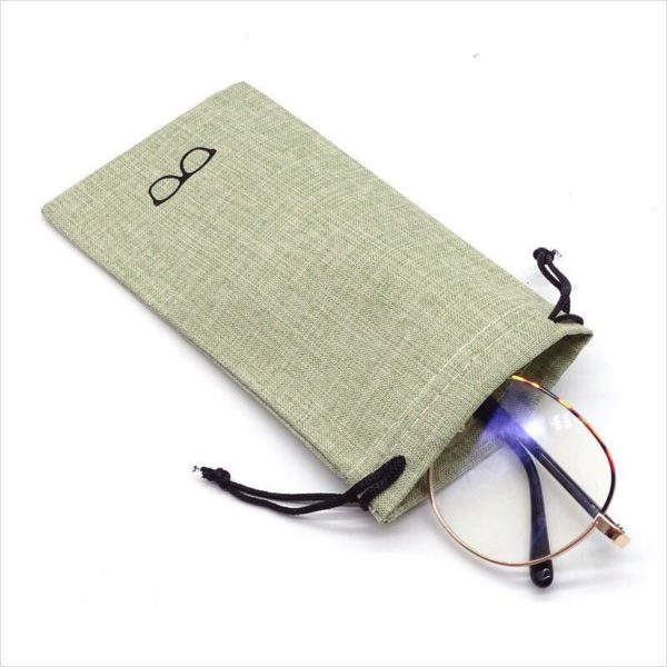 Multi-colored Burlap Eyeglass Pouch