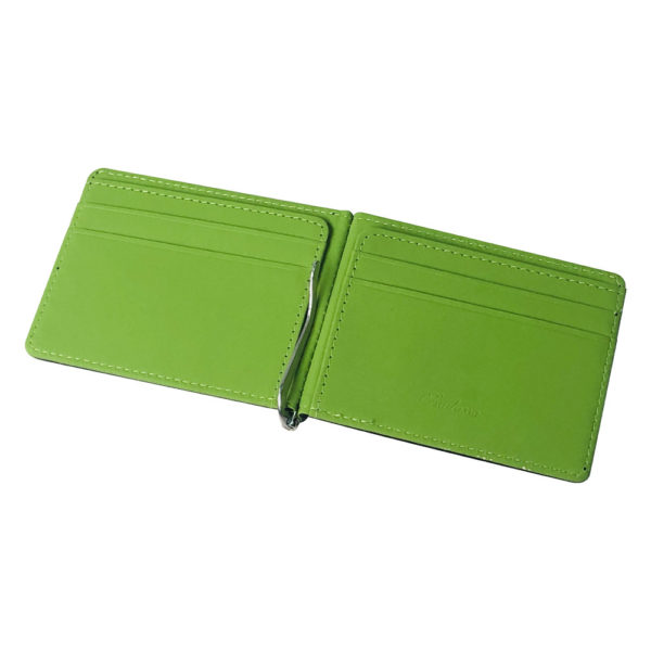 PU Leather Covered Card Wallet Metal Clip