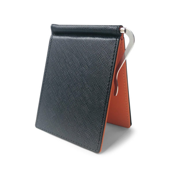 PU Leather Covered Card Wallet Metal Clip