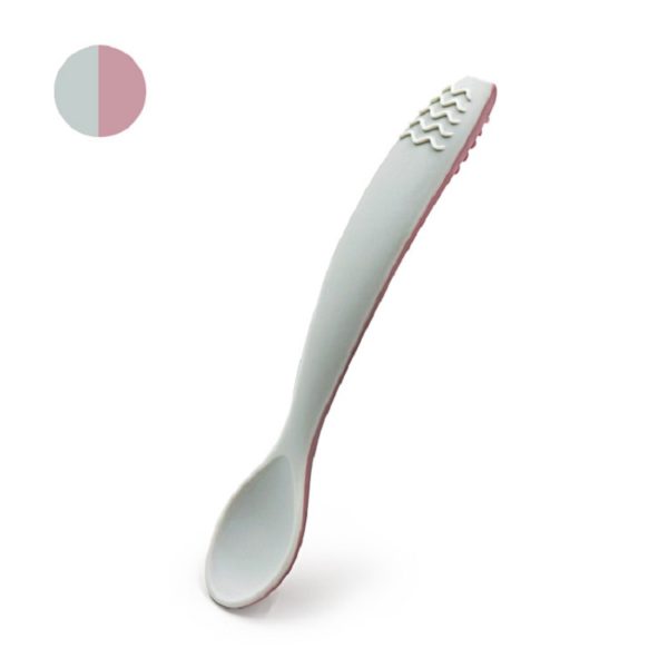 Children's Two-color Silicone Long-handled Spoon