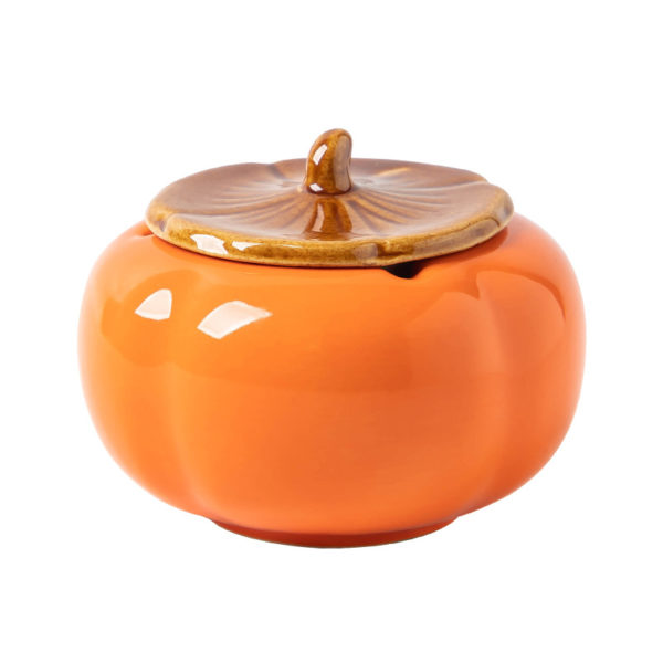 Persimmon Ceramic Ashtray With Lid