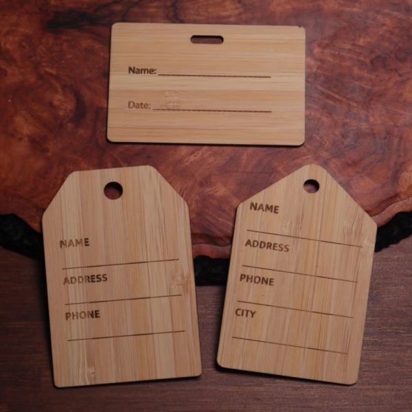 Wooden Laser Engraved Luggage Tag