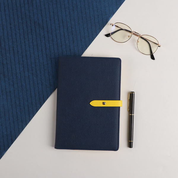 Business Notebook with Buckle Color Blocking A5