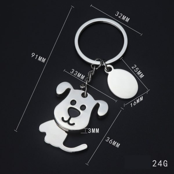 Creative Wagging Dog Metal Keychain