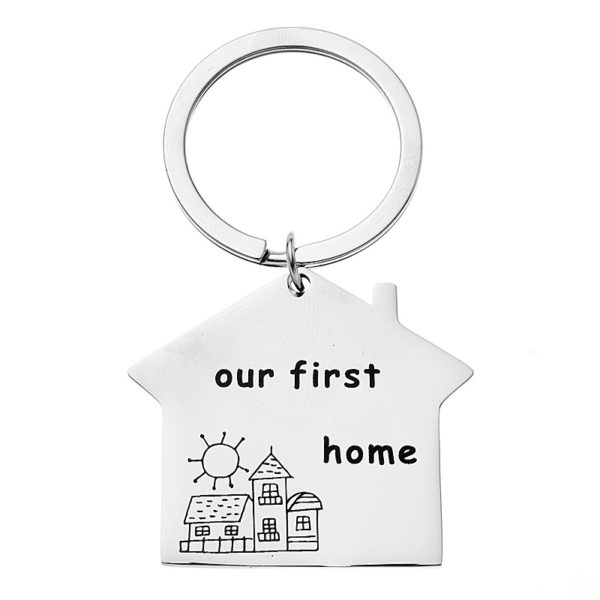 Stainless Steel Personalized House Keychain