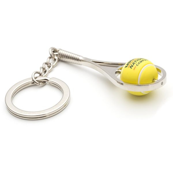 PVC Tennis Ball Metal Keychain