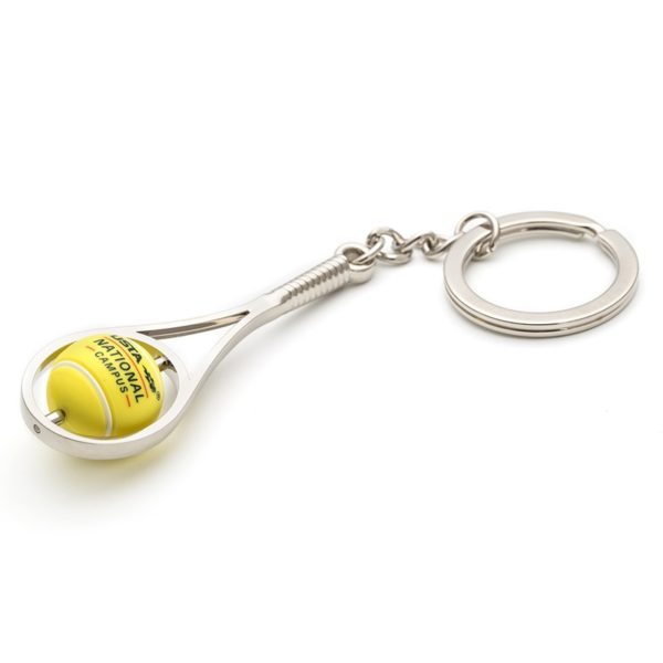 PVC Tennis Ball Metal Keychain