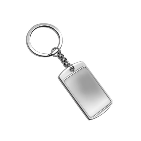 Rectangular License Plate Keychain Laser Logo