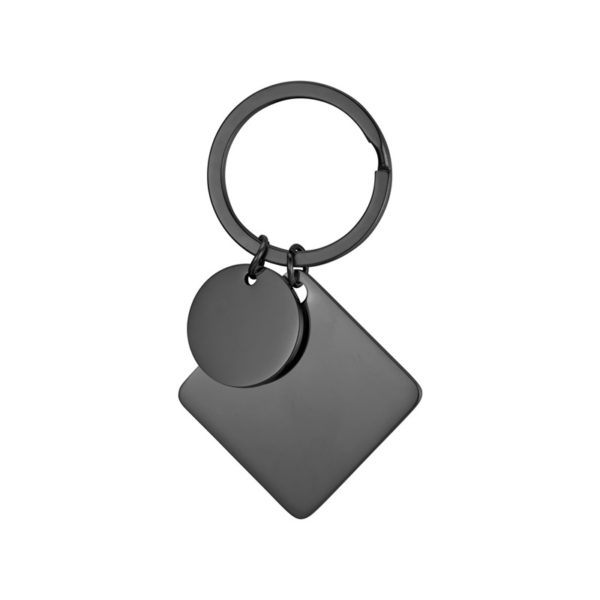 Titanium Steel Square Lost Tag Keychain