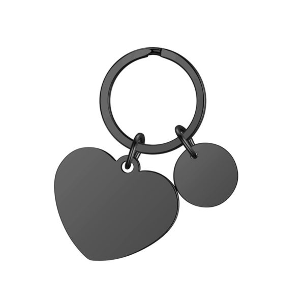 Stainless Steel Heart Laser Engraved Keychain