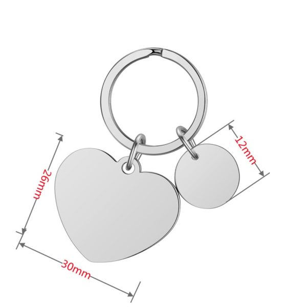 Stainless Steel Heart Laser Engraved Keychain