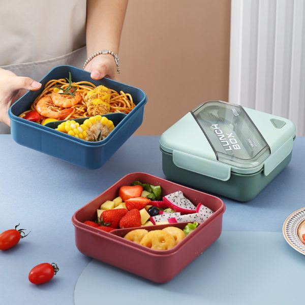 Plastic Portable Lunch Box with Compartments