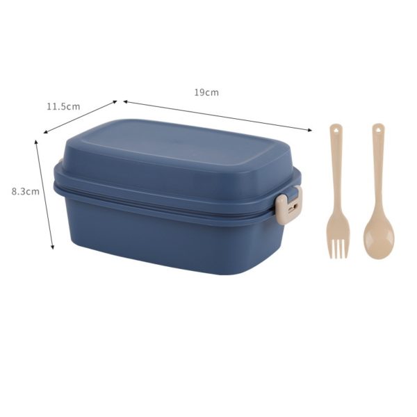 Double Frosted Lunch Box with Cutlery