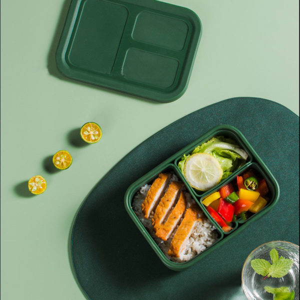 Silicone 3-compartment Simple Lunchbox