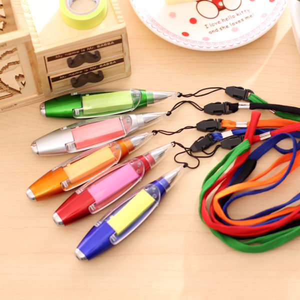 Colorful Lanyard LED Light Ballpoint Pen