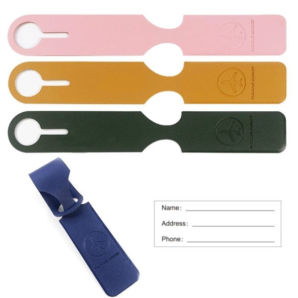 Double Sided Leather Interlaced Luggage Tag