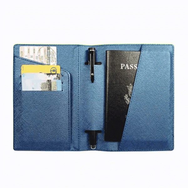 PU Leather Multi-card Slot With Pen Insert Passport Holder