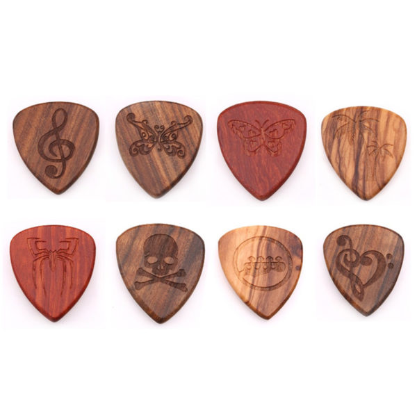 Wood Veneer Guitar Picks with Laser Logo