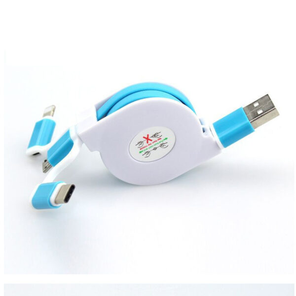 Mini Retractable 3-in-1 Multi-Function USB Charging Cable - Image 2