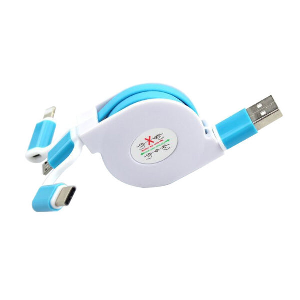 Mini Retractable 3-in-1 Multi-Function USB Charging Cable - Image 5