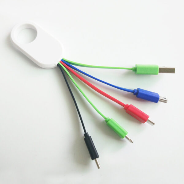 Multi Colors 5-in-1 Charging Cable Keychain - Image 2