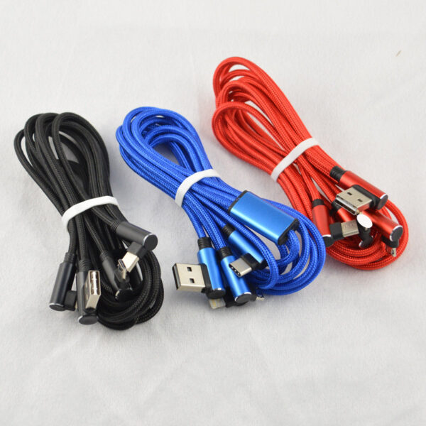 90 Degree Right Angle 3-in-1 Charging Cable - Image 2