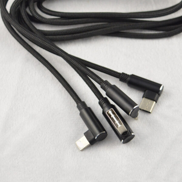 90 Degree Right Angle 3-in-1 Charging Cable - Image 4