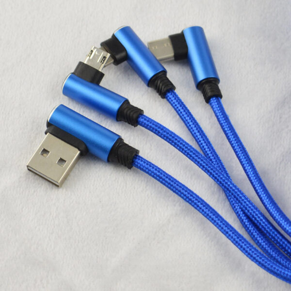 90 Degree Right Angle 3-in-1 Charging Cable - Image 5