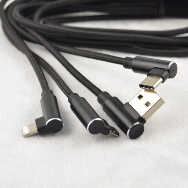 90 Degree Right Angle 3-in-1 Charging Cable - Image 6