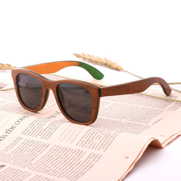 Wood Sunglasses Recycled Skateboard