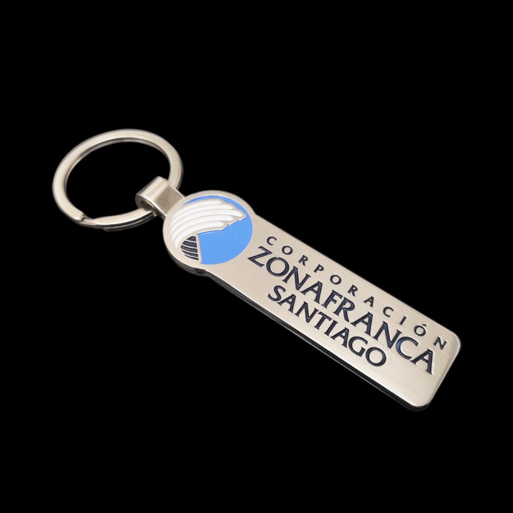 Custom Die Cast Metal Key Tag with Colors Filled