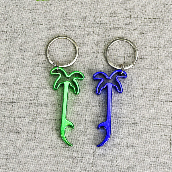 Aluminum Palm Tree Bottle Opener Key Ring