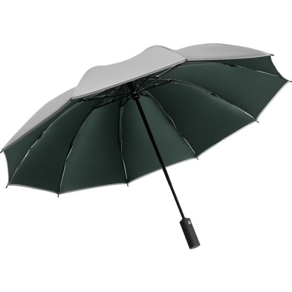 Reverse Automatic Folding Umbrella With Silver Rubber Reflective Strip