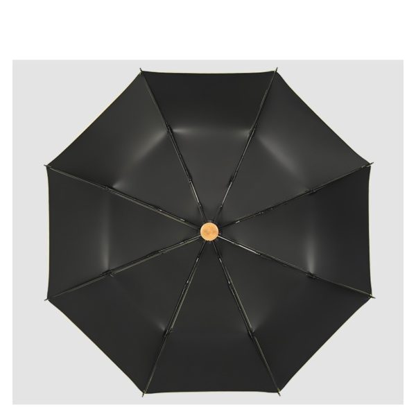 Solid Wood Handle Vinyl Folding Umbrella