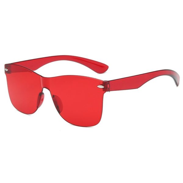 Candy-coloured Plastic Frame PC Sunglasses