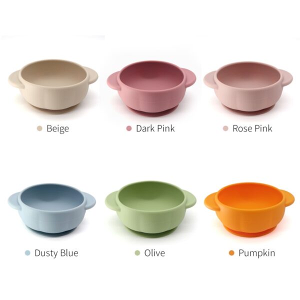 Double Ear Food Grade Silicone Baby Learning Bowl