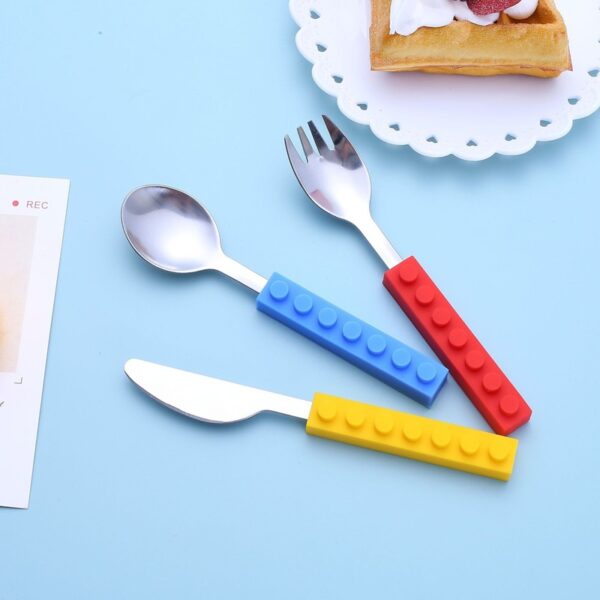 Customized Silicone Building Blocks Knife & Fork & Spoon