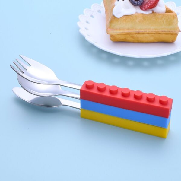 Customized Silicone Building Blocks Knife & Fork & Spoon