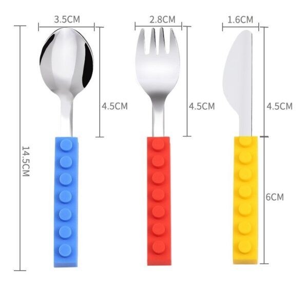 Customized Silicone Building Blocks Knife & Fork & Spoon