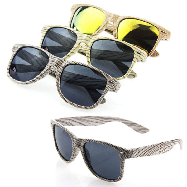 Plastic Sunglasses with Wood Grain