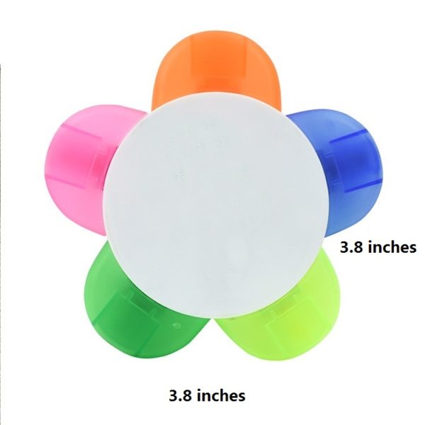 5-In-1 Five Color Fluorescent Flower Shaped Highlighter