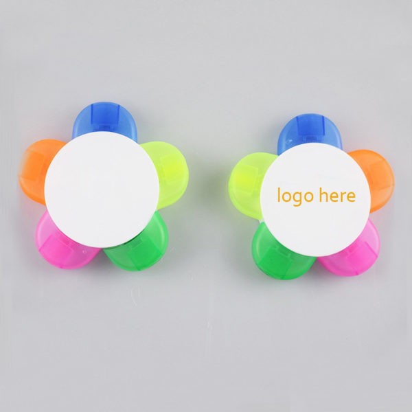 5-In-1 Five Color Fluorescent Flower Shaped Highlighter