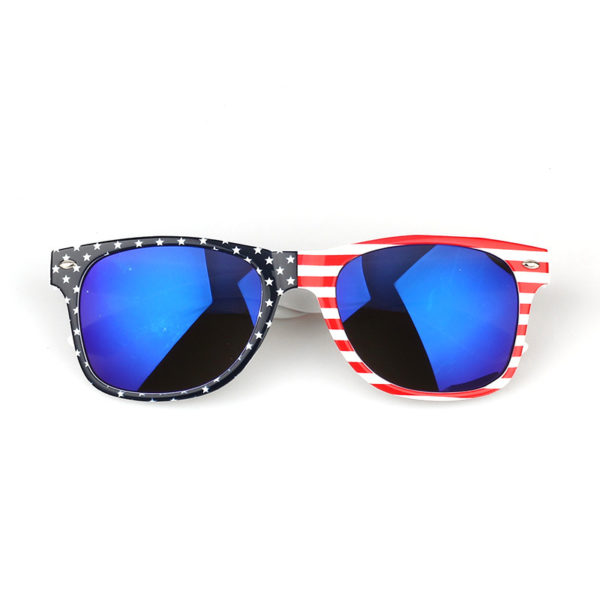 Plastic USA Patriotic Miami Sunglasses with Mirror Lenses