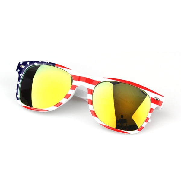 Plastic USA Patriotic Miami Sunglasses with Mirror Lenses