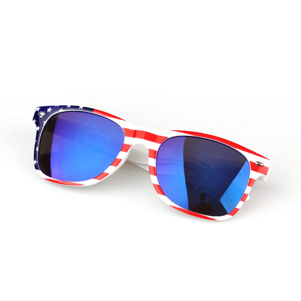 Plastic USA Patriotic Miami Sunglasses with Mirror Lenses