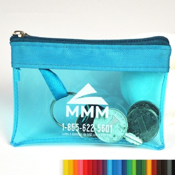 Custom Clear Coin Key Pouch Translucent