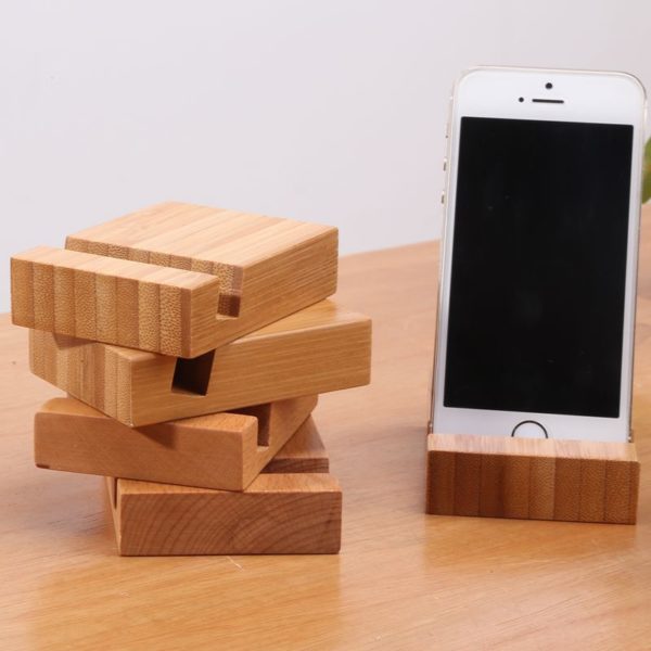 Durable Bamboo Bloc Phone Stand